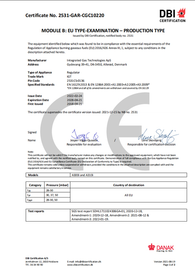 a300i a310i dbi certificate